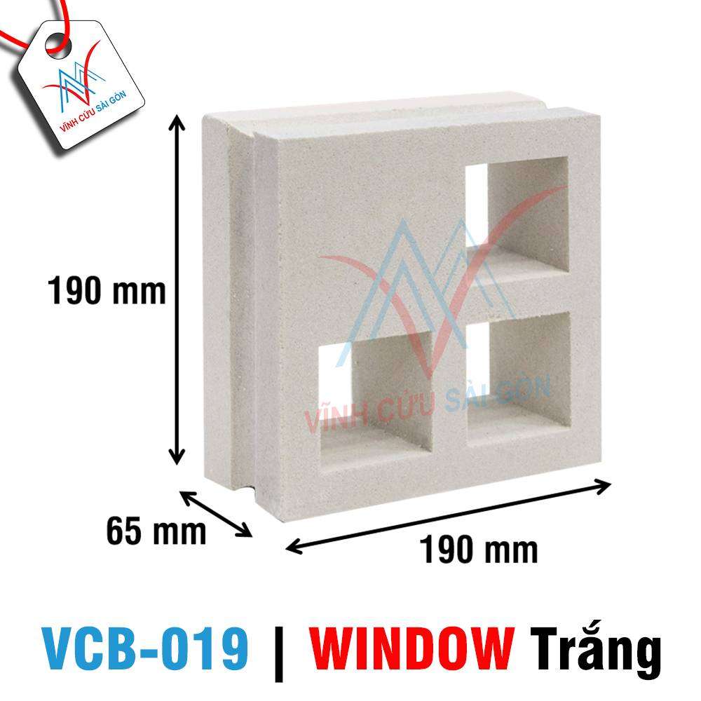 Bông gió mỹ thuật VCB-019 trắng (190x190x65 mm)