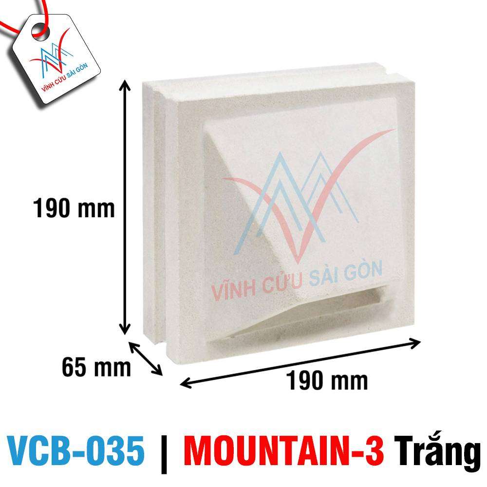 Bông gió mỹ thuật VCB-035 trắng (190x190x65 mm)