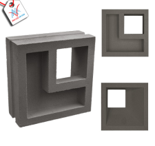Bông gió mỹ thuật VCBS-014 xi măng (200x200x80 mm)