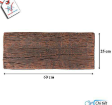 Bê tông giả gỗ - B12 (60x25x4cm) màu Đen Nâu
