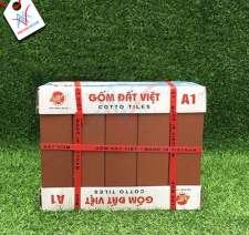 Gạch thẻ Đất Việt 24x6 - màu đỏ đậm