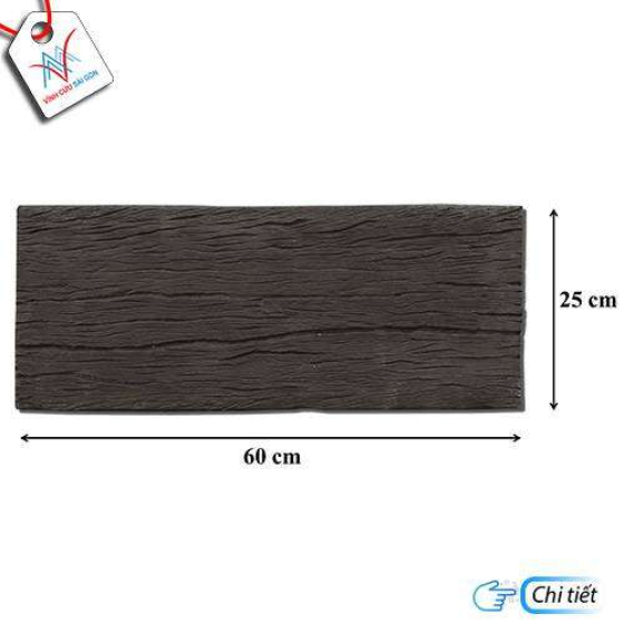 Bê tông giả gỗ - B12 (60x25x4cm) màu Đen