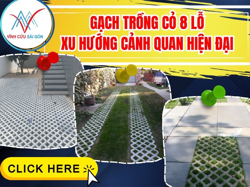 Gạch trồng cỏ 8 lỗ