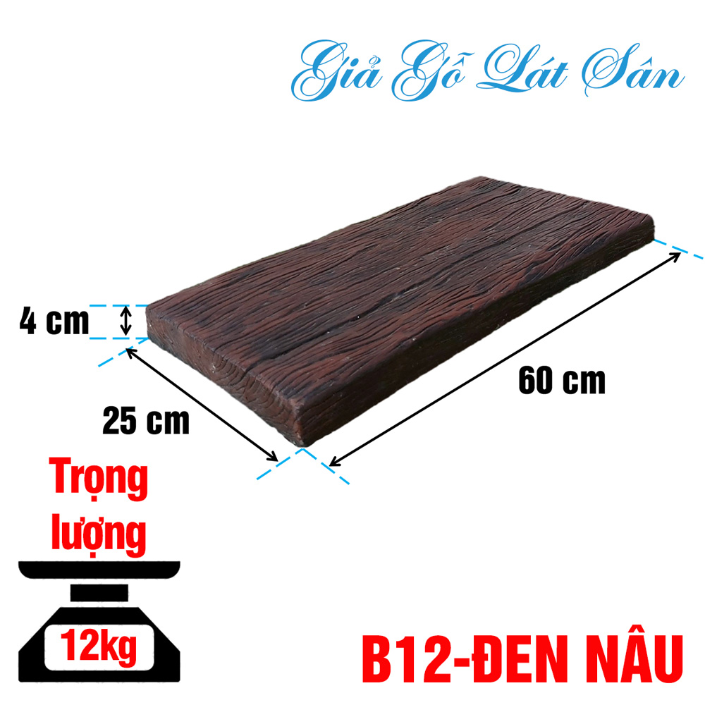 Bê tông giả gỗ B12 Đen nâu