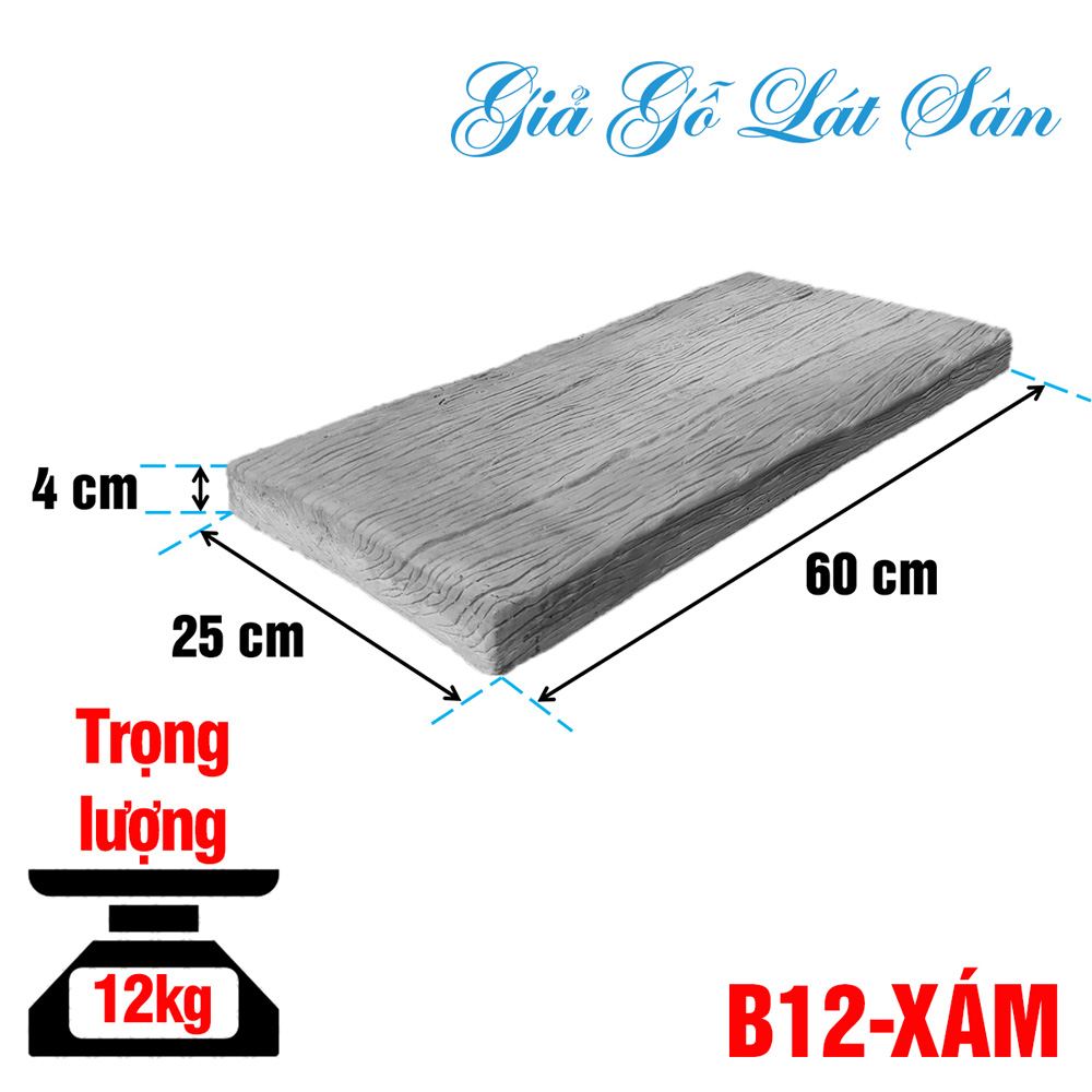 Bê tông giả gỗ B12 Xám