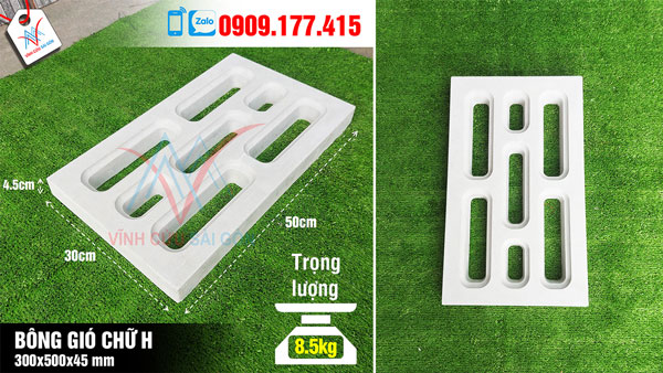 Thông số kỹ thuật Gạch bông gió chữ H 30x50cm