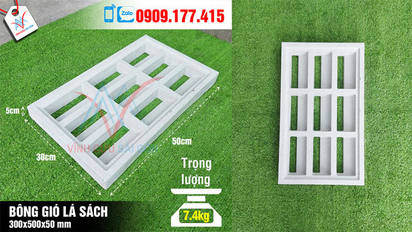 Thông số kỹ thuật gạch bông gió lá sách 30x50cm