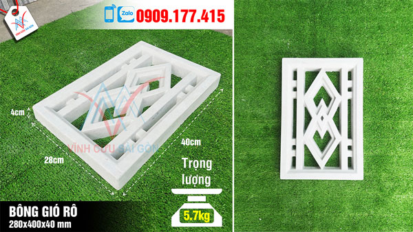 Thông sổ kỹ thuật của Gạch bông gió rô 28x40cm