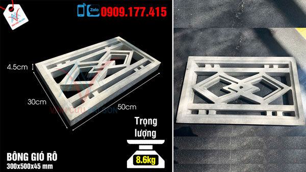 Thông số kỹ thuật Gạch bông gió rô 30x50cm