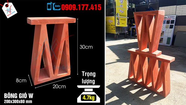 Thông số kỹ thuật Gạch bông gió W 20x30cm
