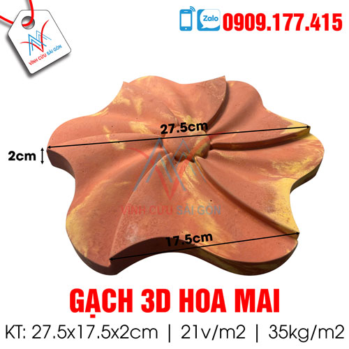 Gạch 3d hoa mai