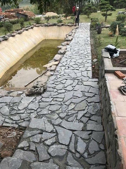 Công trình thực tế sử dụng Đá chẻ bao xanh.