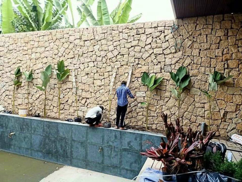 Tường ốp Đá rối vàng Bình Định