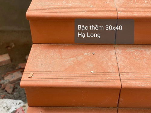 Công trình thực tế sử dụng Gạch bậc thềm màu đỏ lợt Hạ Long.
