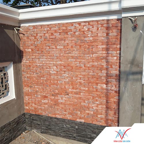 Công trình thực tế sử dụng gạch cổ trắng đỏ đen A02
