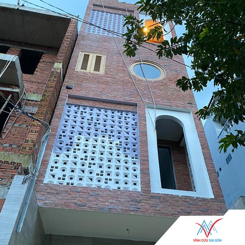 Công trình thực tế sử dụng Gạch cổ vàng loang A03
