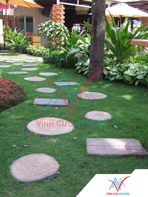 Thớt gỗ trang trí sân vườn