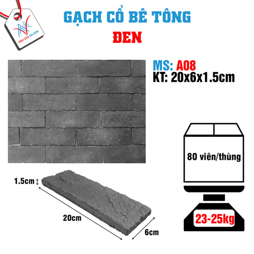 Gạch cổ đen A08