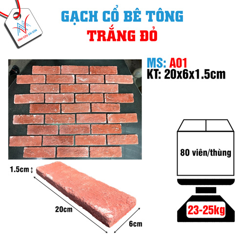 Gạch cổ trắng đỏ A01