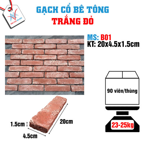 Gạch cổ trắng đỏ B01