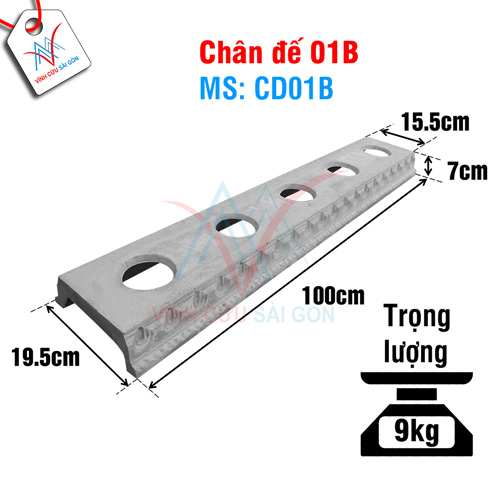 Kích thước của Chân đế 01B (Mã CD01B).