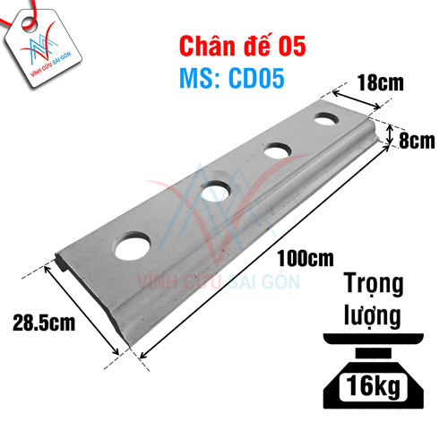 Kích thước của Chân đế 05 (Mã CD05).
