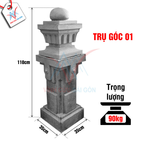 Kích thước của Trụ góc 01