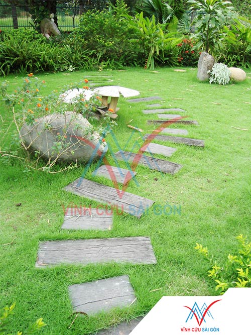 Công trình thực tế sử dụng Bê tông giả gỗ B11 Xám
