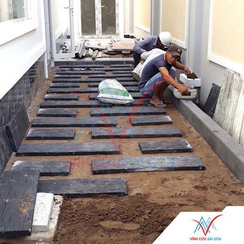 Công trình thực tế sử dụng Bê tông giả gỗ B12 Đen