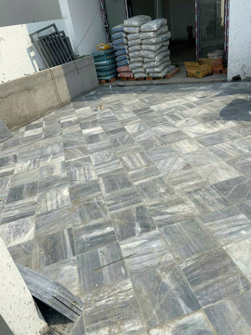 Công trình thực tế sử dụng đá sọc dưa nhạt 15x15x2cm
