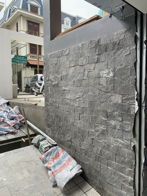 Công trình thực tế ốp Đá tẩy xanh.