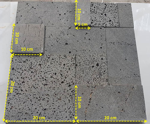 4 kích thước phổ biến của đá tổ ong xám 4 size