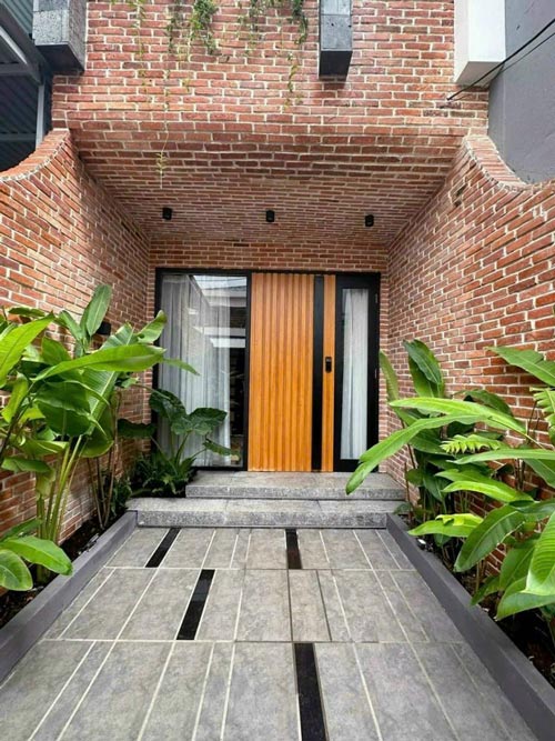 Gạch cổ ốp tường cảnh quan sân vườn