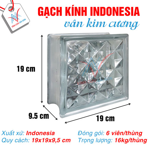 Gạch kính thủy tinh vân kim cương