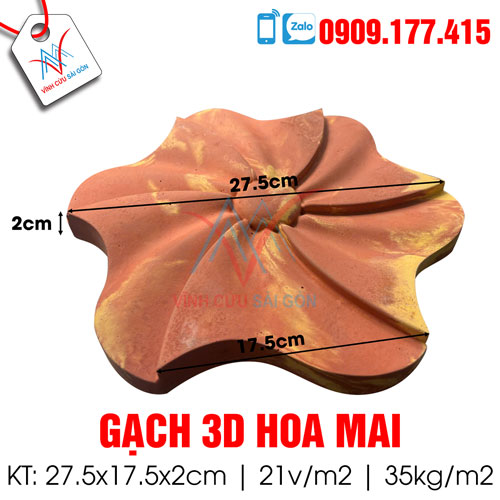 Gạch Ốp Tường 3D hoa mai