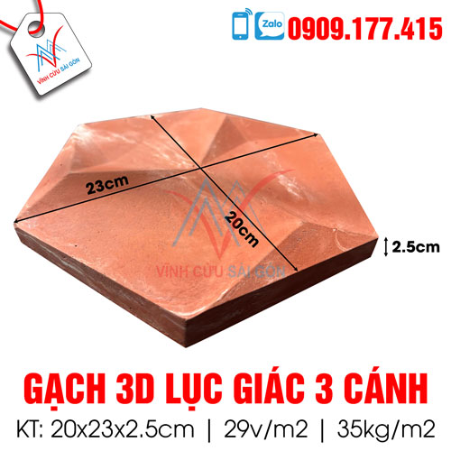 Gạch Ốp Tường 3D lục giác 3 cánh