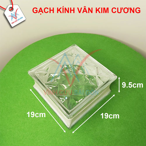 Gạch kính thủy tinh vân kim cương